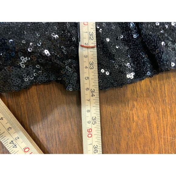 Venus Sequins Dress Women Small Black Neutral Preppy Dark Academia Halloween - Picture 5 of 11